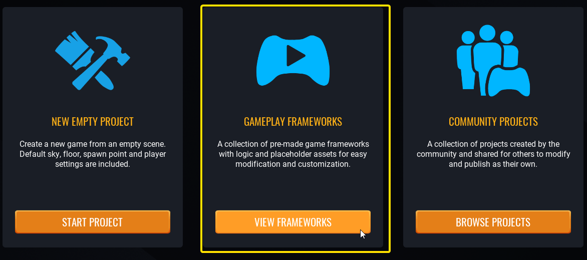 Choose A Game Framework